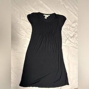 Max Studio Black Short Sleeve Empire Waist Dress